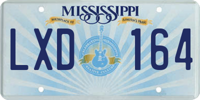 MS license plate LXD164