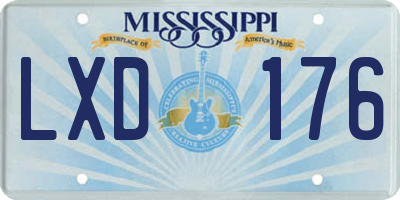 MS license plate LXD176