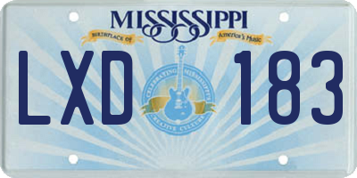 MS license plate LXD183