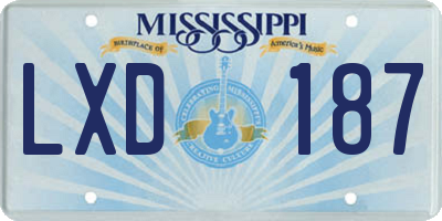 MS license plate LXD187