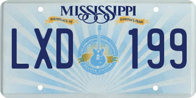 MS license plate LXD199