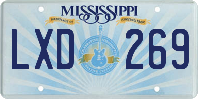 MS license plate LXD269