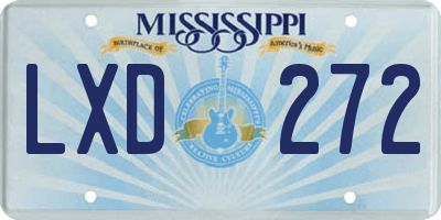 MS license plate LXD272