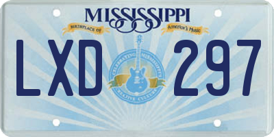 MS license plate LXD297