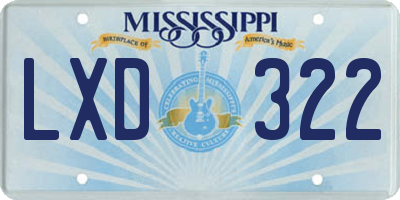 MS license plate LXD322