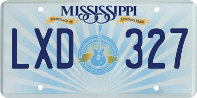 MS license plate LXD327