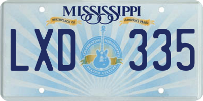 MS license plate LXD335