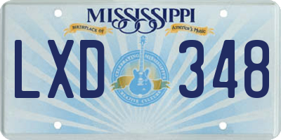 MS license plate LXD348