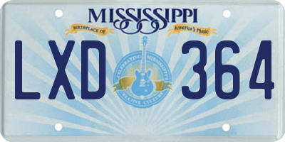 MS license plate LXD364