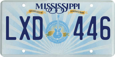 MS license plate LXD446