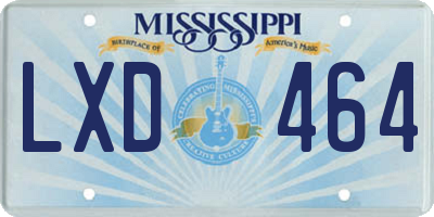 MS license plate LXD464