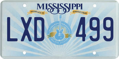 MS license plate LXD499