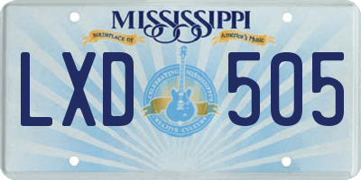 MS license plate LXD505