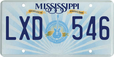 MS license plate LXD546