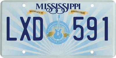 MS license plate LXD591