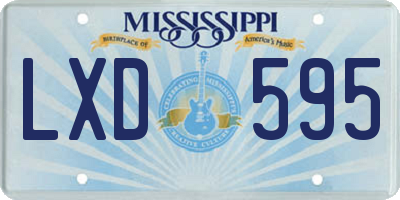 MS license plate LXD595