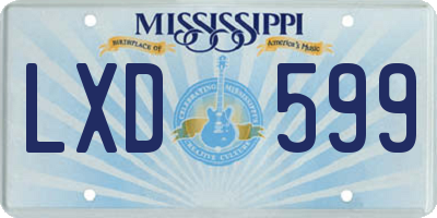 MS license plate LXD599