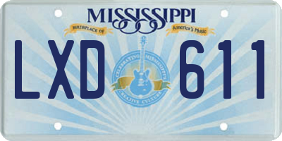 MS license plate LXD611