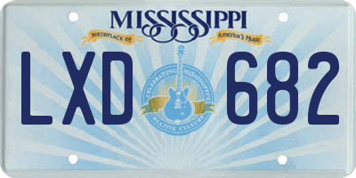 MS license plate LXD682