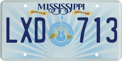 MS license plate LXD713