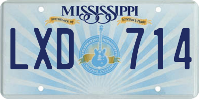 MS license plate LXD714