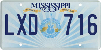 MS license plate LXD716