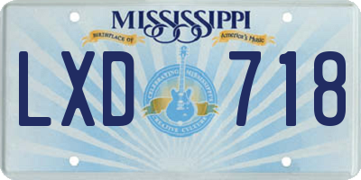 MS license plate LXD718