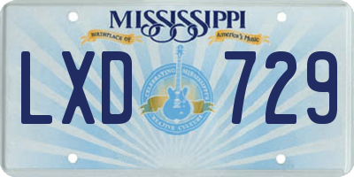 MS license plate LXD729