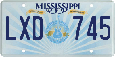 MS license plate LXD745
