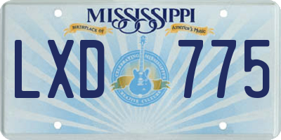 MS license plate LXD775