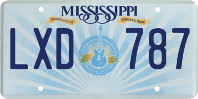 MS license plate LXD787