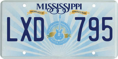 MS license plate LXD795