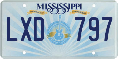 MS license plate LXD797