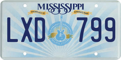 MS license plate LXD799