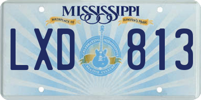 MS license plate LXD813
