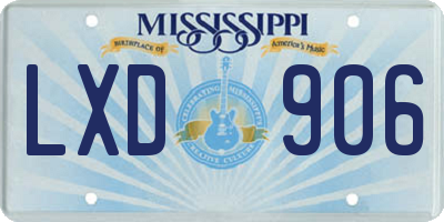 MS license plate LXD906