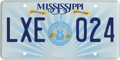 MS license plate LXE024