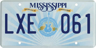 MS license plate LXE061