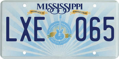 MS license plate LXE065