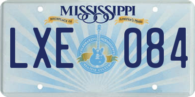 MS license plate LXE084
