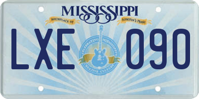 MS license plate LXE090