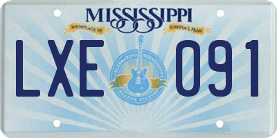 MS license plate LXE091