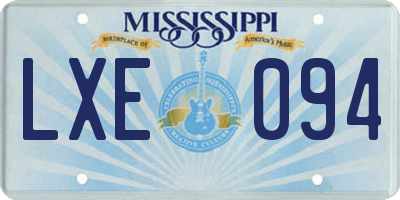 MS license plate LXE094