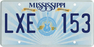 MS license plate LXE153