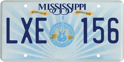 MS license plate LXE156