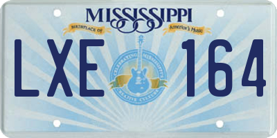 MS license plate LXE164