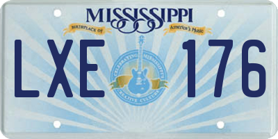 MS license plate LXE176