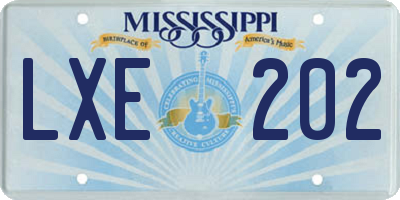 MS license plate LXE202