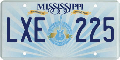 MS license plate LXE225
