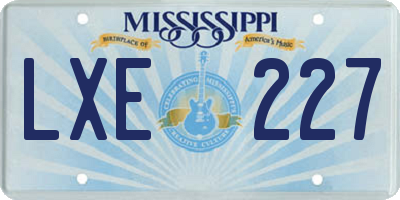 MS license plate LXE227